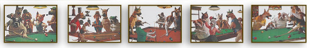 Набор зеркальных панно Собаки 49X35 см 5 шт