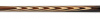 Бильярдный кий для русской пирамиды двухсоставной, запил - классика 22 запила с гравировкой (пламенный эбен, граб)